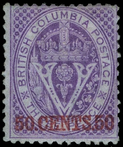 Canada / British Columbia and Vancouver Island Scott 17 Gibbons 26 Mint Stamp