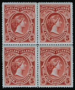 Falkland Islands Scott 21 Gibbons 42 Block of Stamp