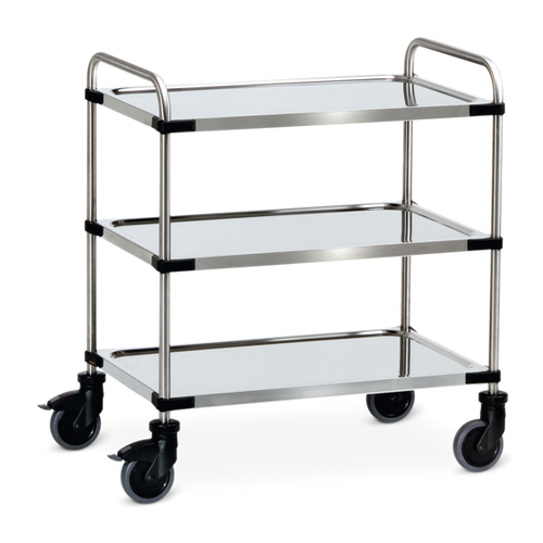 Edelstahlwagen mit 3 Böden