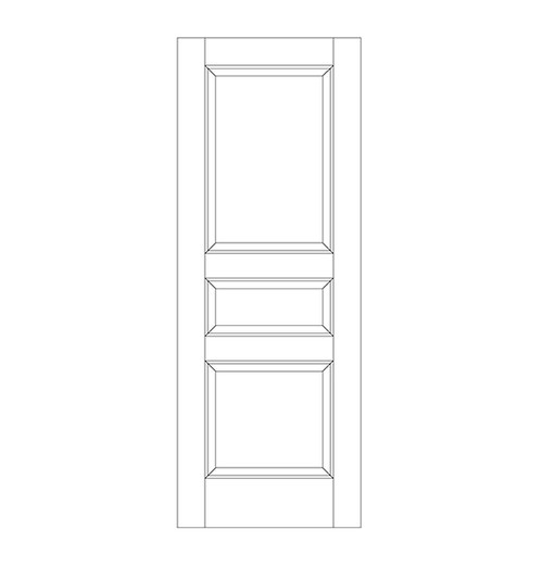 3-Panel Wood Door (DR03000-P2)