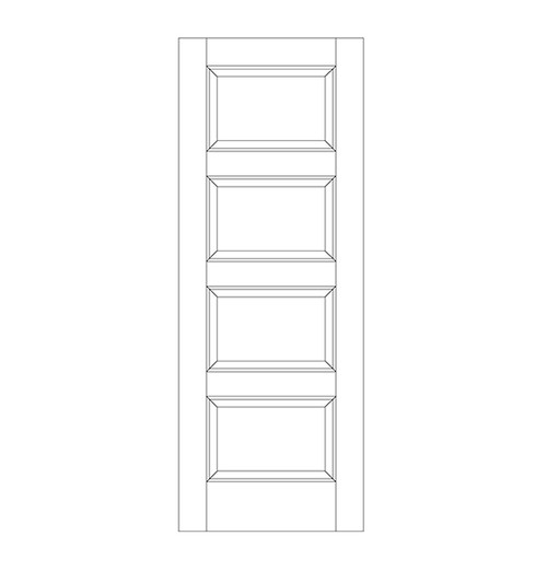 4-Panel Wood Door (DR04000-P1)