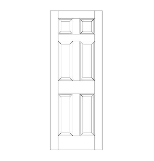 6-Panel Wood Door (DR06010-P2)