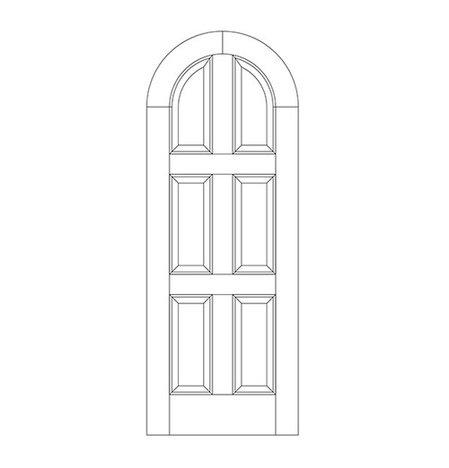 6-Panel Wood Door (DR06610-P1)