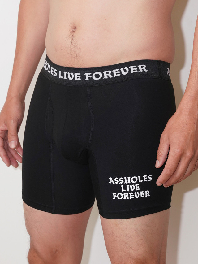 Assh0les Live Forever black booty shorts - size XL - Depop