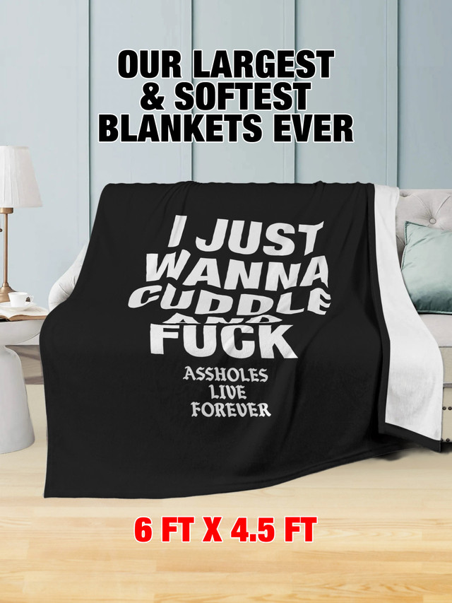 Fleece Blanket - I Just Wanna Cuddle Black