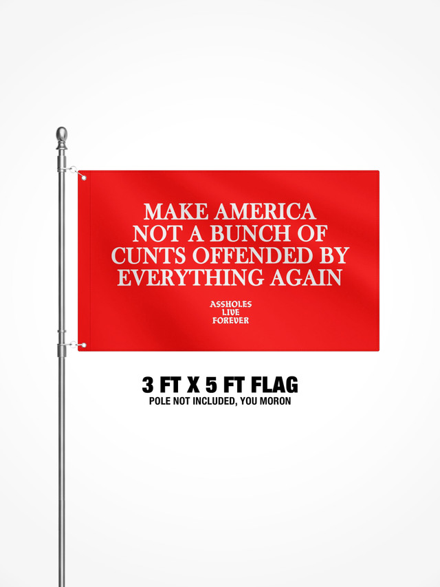 3x5 Ft Flag - OFFENDED CUNTS RED