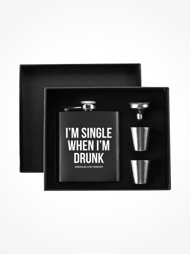 Flask Box Set - I'M SINGLE WHEN I'M DRUNK