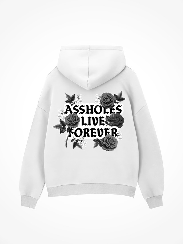 ALF Black Roses - White Hoodie