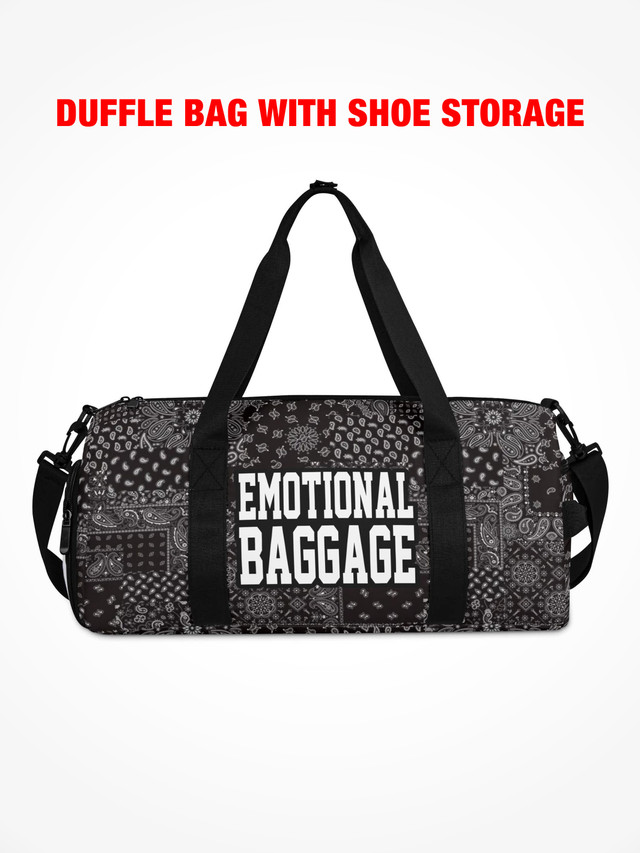 Duffle Bag - EMOTIONAL BAGGAGE - Greyscale Paisley