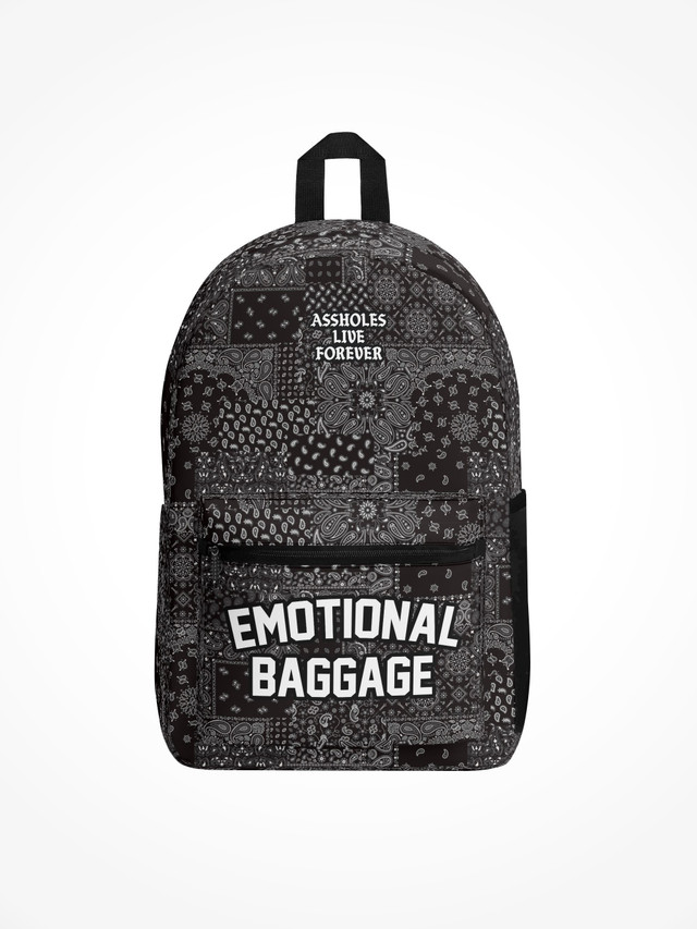 All Over Print Backpack - Emotional Baggage Black Bandana