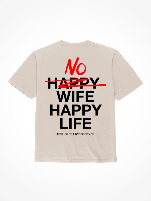 No Wife - Sand T-Shirt