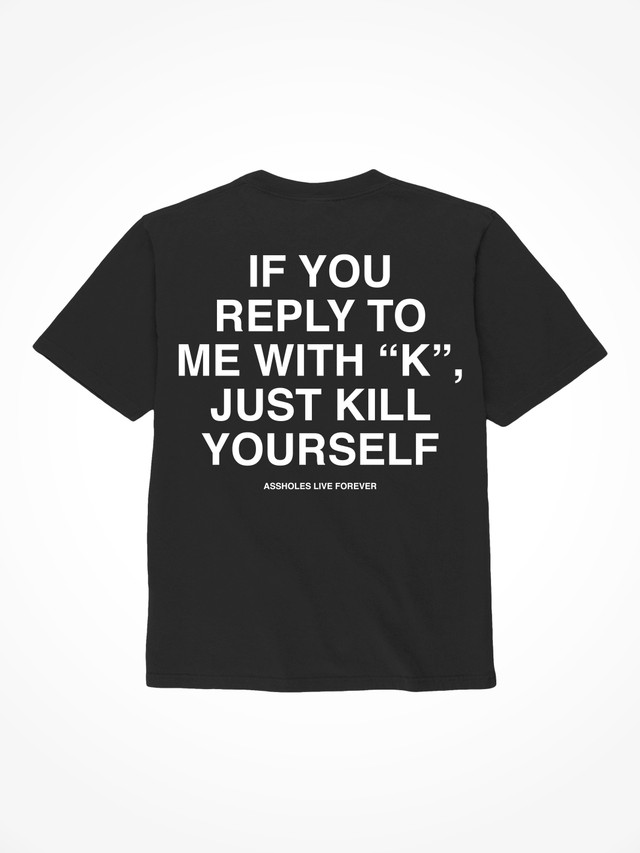 Reply With K - Black T-Shirt