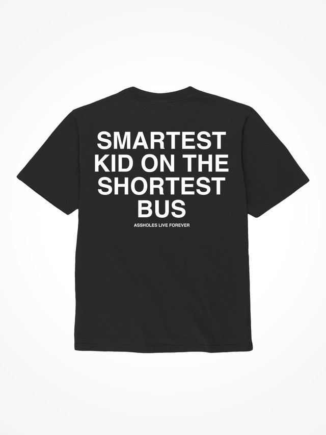 Smartest Kid On The Shortest Bus - Black T-Shirt