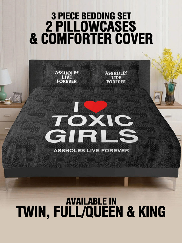 3 Pcs Bed - I HEART TOXIC GIRLS