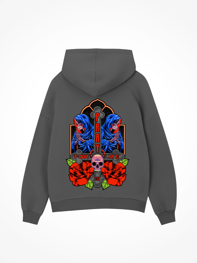 Pray For Me Cross - Charcoal Hoodie