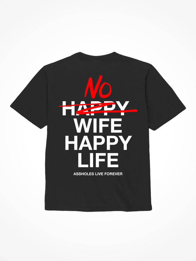 No Wife - Black T-Shirt