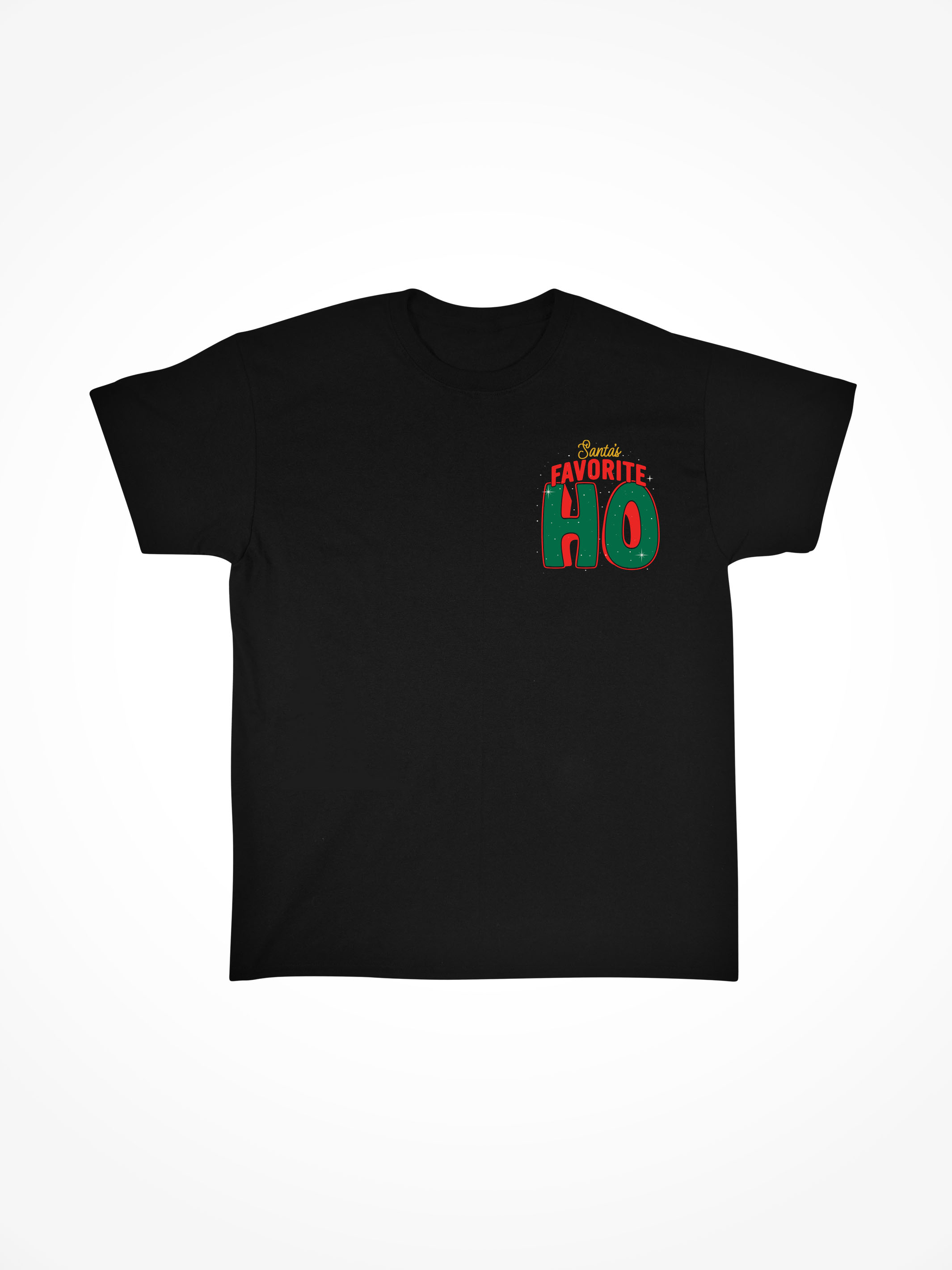 SANTAS FAVORITE HO • Black Tee - LINDA FINEGOLD