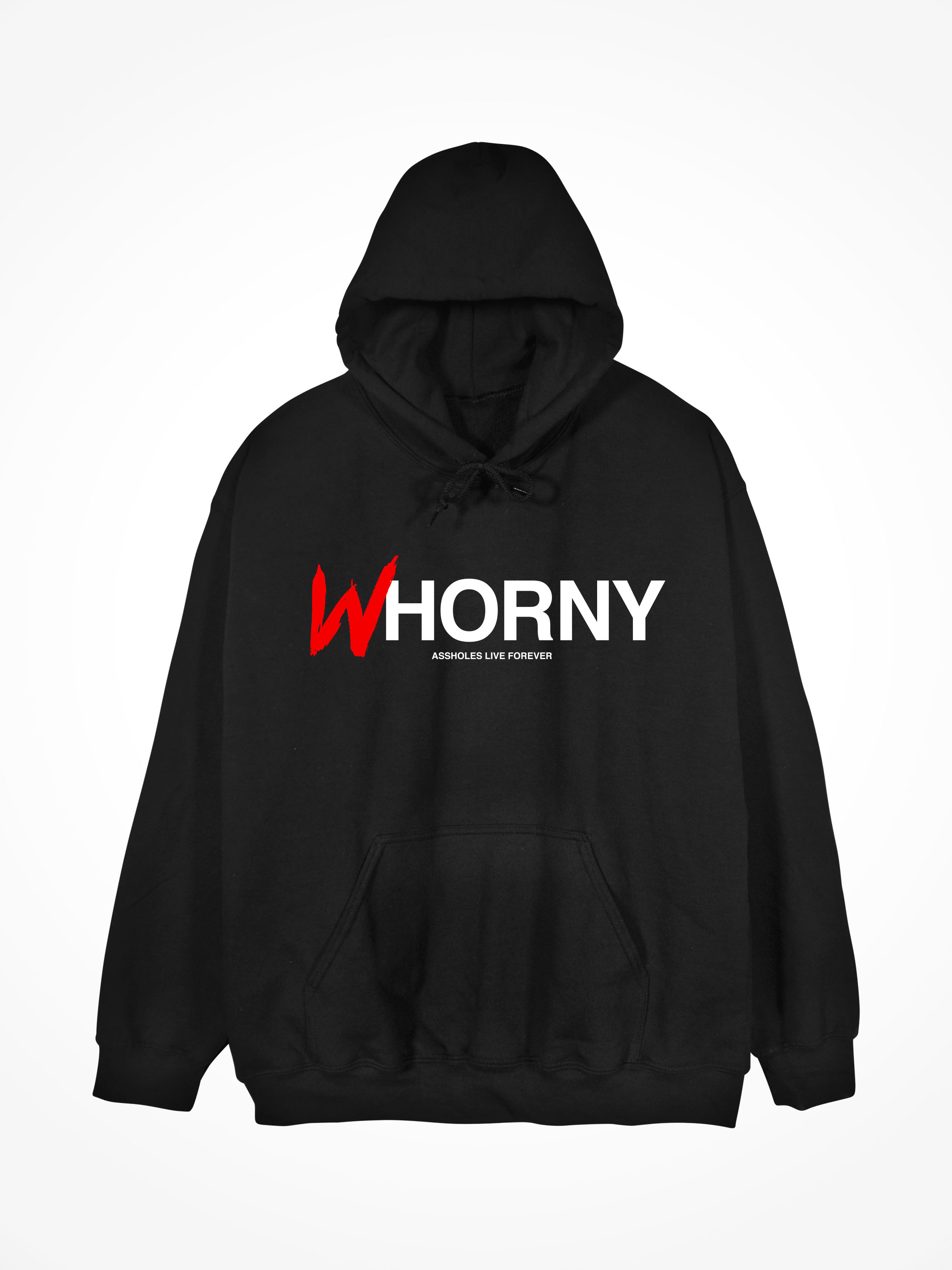 WHORNY • Black Hoodie - LINDA FINEGOLD