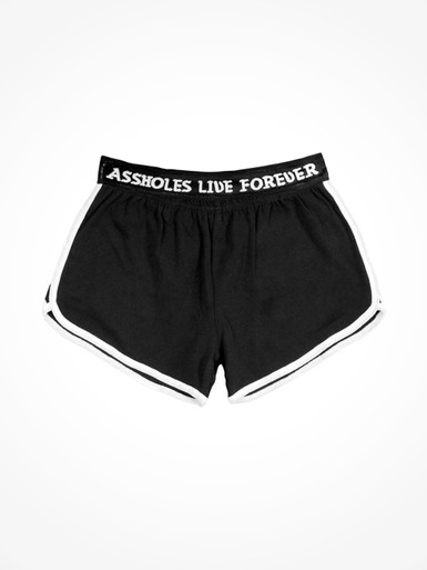 Assholes Live Forever • Black Booty Shorts Linda Finegold