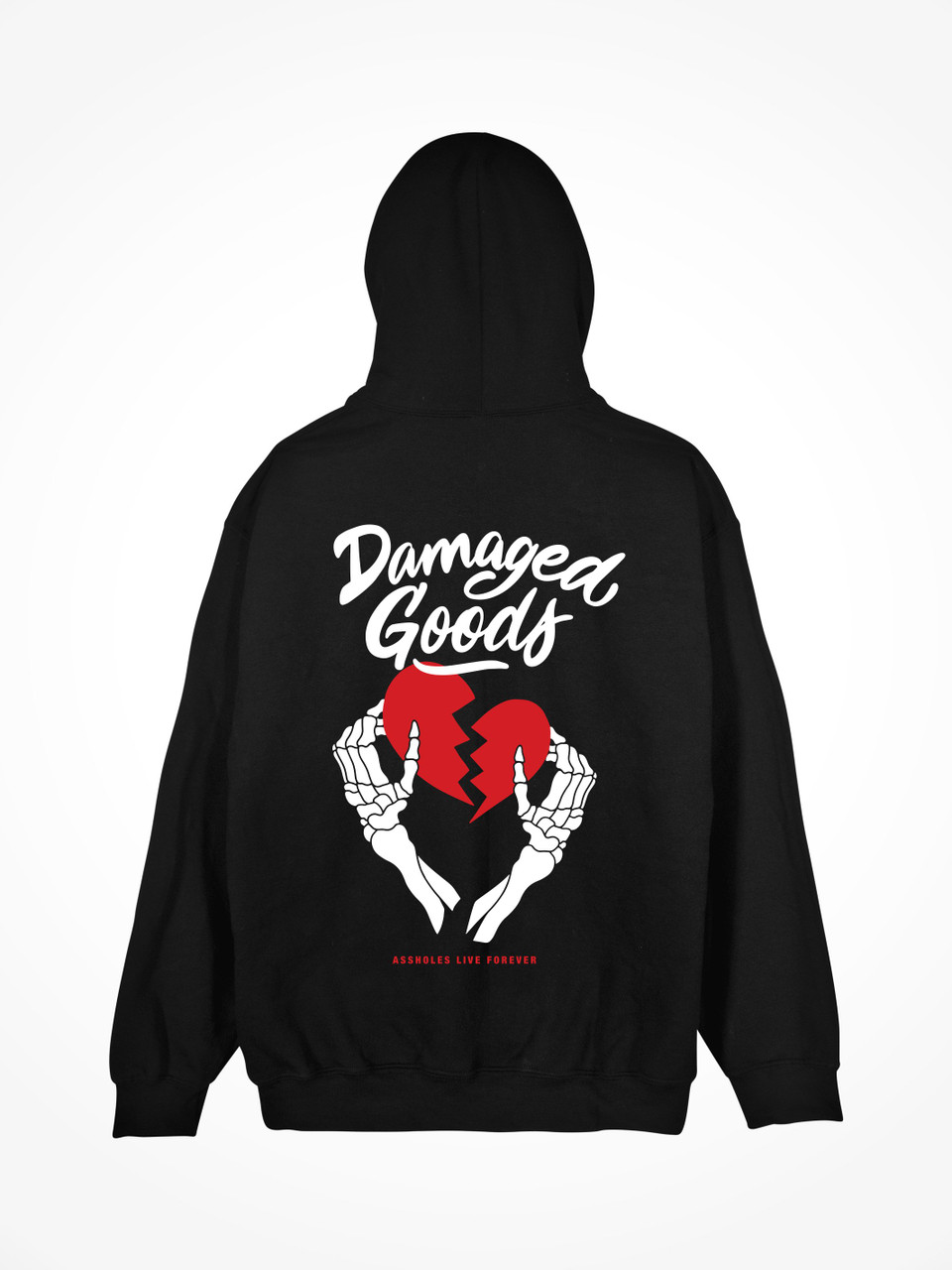 DAMAGED GOODS • Black Hoodie - LINDA FINEGOLD