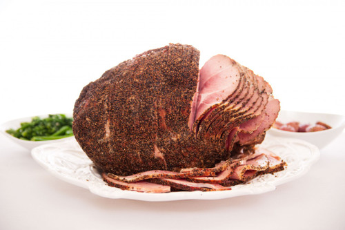 SPIRAL SLICED, Ozark Trails Hickory Smoked and Peppered Ham, Whole SPIRAL SLICED, Ozark Trails Hickory Smoked and Peppered Ham, Whole