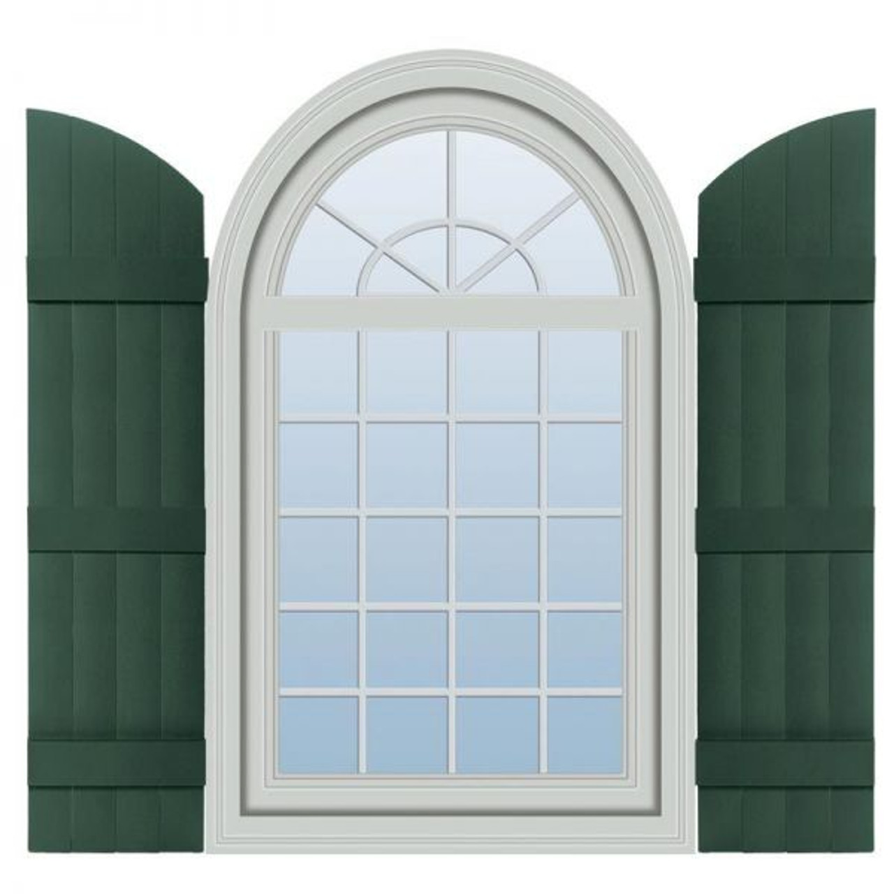Vinyl 14" Wide - 4 Boards Joined Top Shutter Pair