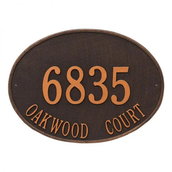 Hawthorne Oval Address Plaque | Hooks & Lattice