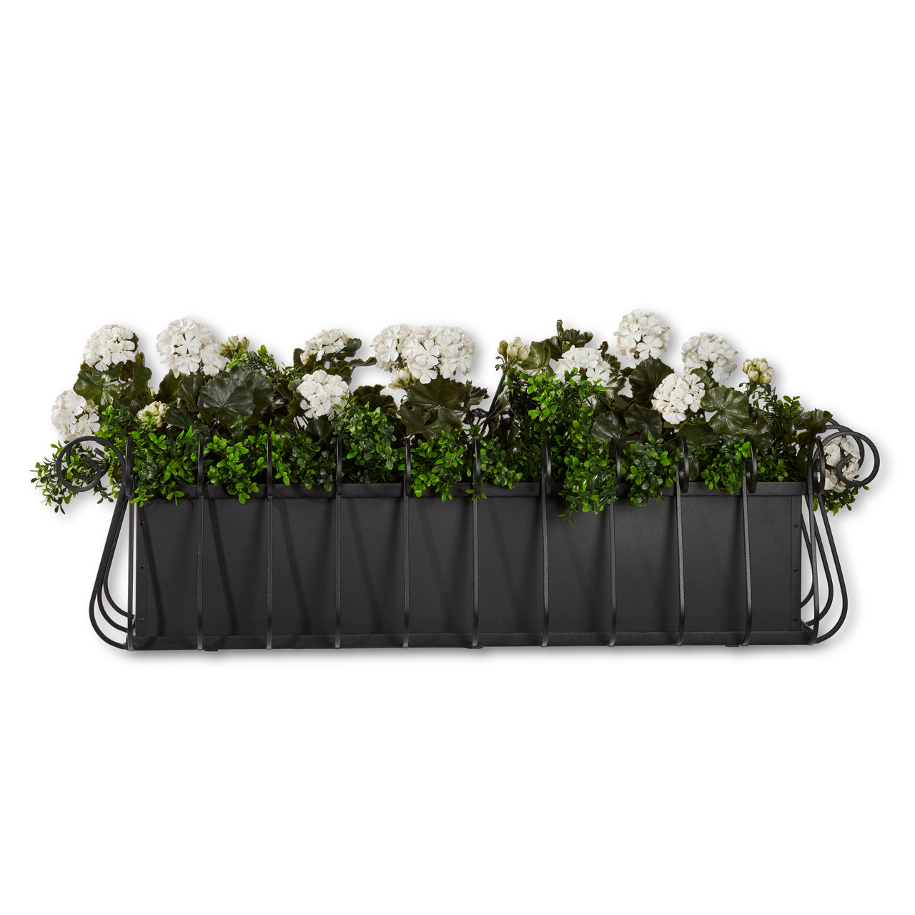 Künstlicher Lavendel Window Box – 30 Cm, Rustikales Zinn-Design | UV-beständig & Pflegeleicht | Für Balkon & Wohnung