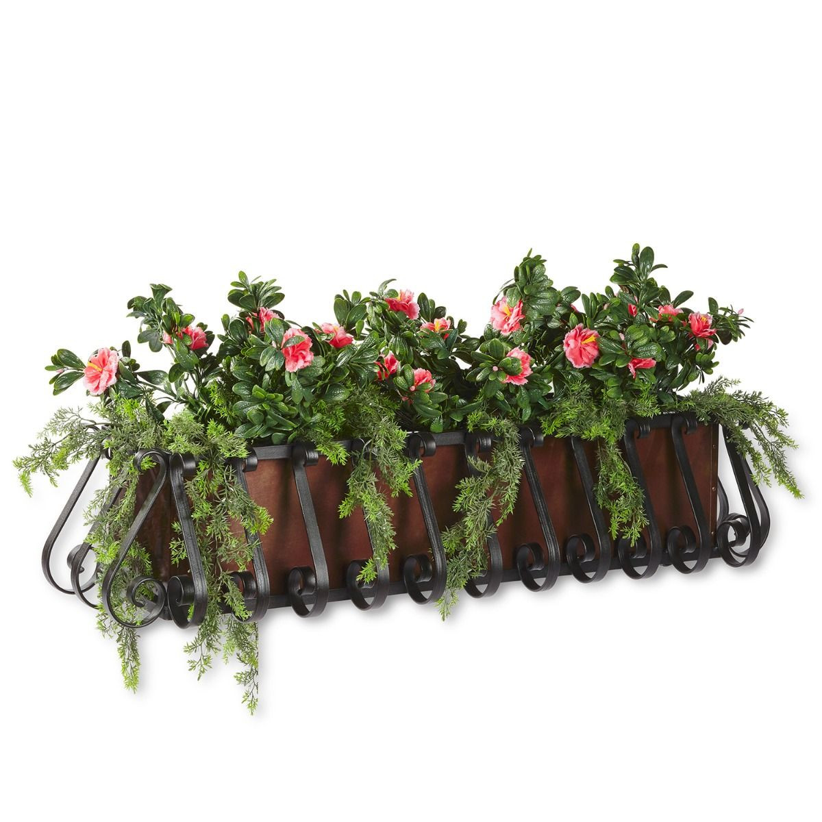 European Powder Coated Steel Window Box with Liner- 7 Sizes