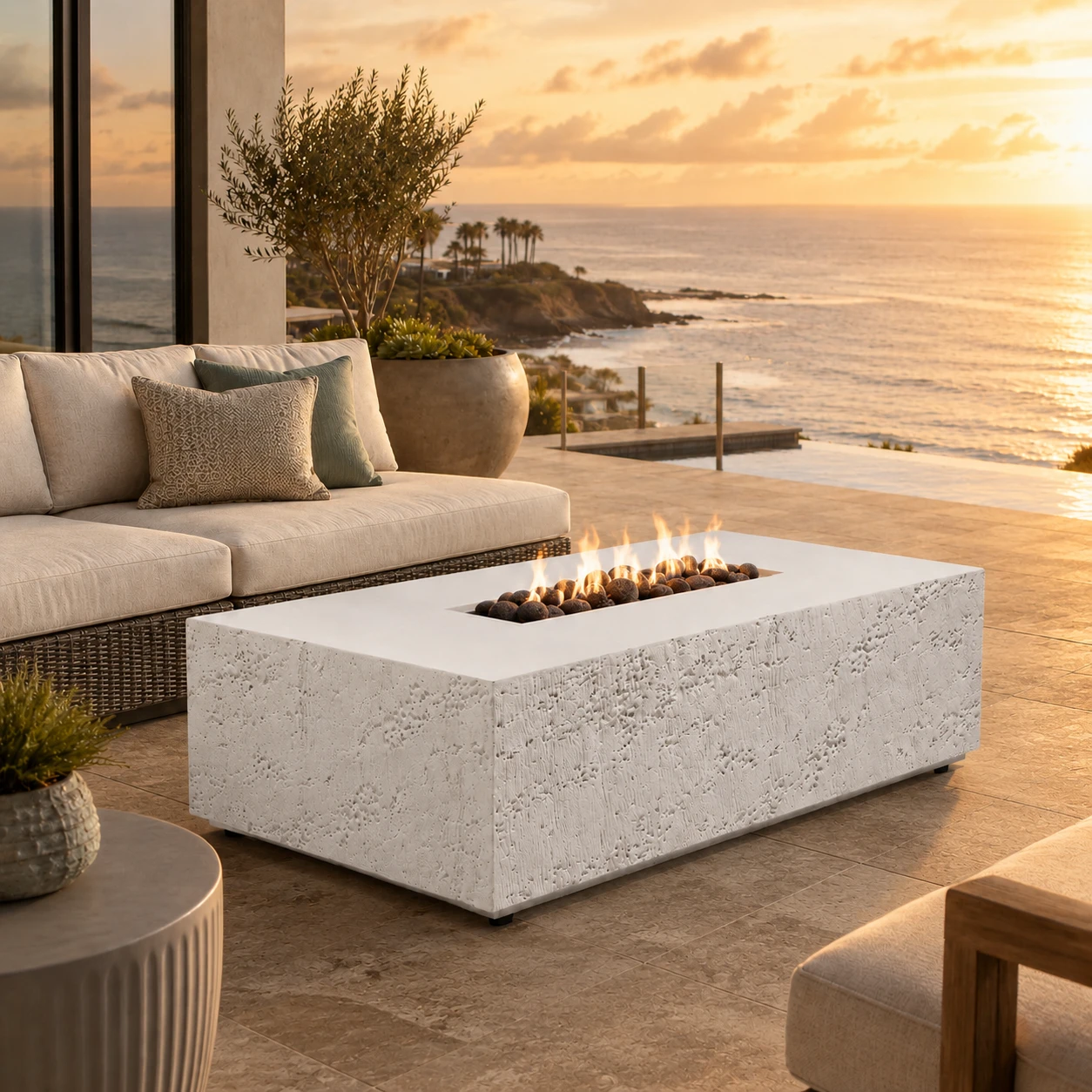 Coral Fire Table - 13 Hand Applied Finishes