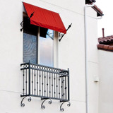 Small Cassia Balcony mounted under window with a red awning