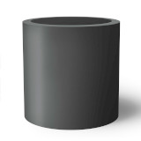 Charcoal Modern Round Planter on white background