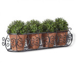 Parisian Railing Planter with pots