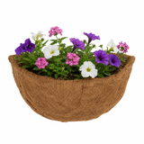 Replacement Liner for Traditional Wall Basket planted with multi color flowers