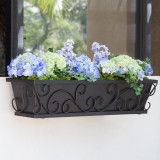 Regalia window box with black liner mounted under window