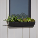 Modern Farmhouse in black semigloss attached under a window with succulents