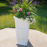 Promenade Tall Patio Planter in White