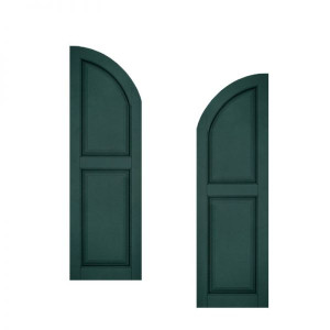 Architectural Raised Panel Shutter Pair with Arched Top Architectural Raised Panel Shutter Pair with Arched Top
