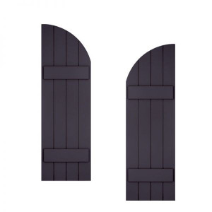 Classic Board and Batten Shutter Pair with Arched Top Classic Board and Batten Shutter Pair with Arched Top
