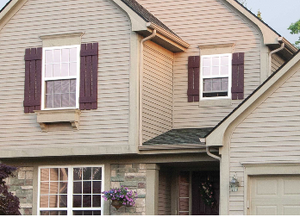Spaced Board and Batten Shutters on a home.