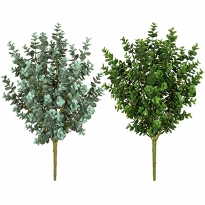 UV protected Artificial Eucalyptus Bush in tutone green and mint/sage green