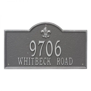 Bayou Vista Address Plaque pewter background silver lettering