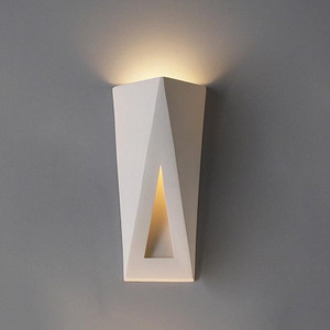 Topsy-Turvy Triangles Contemporary Sconce in bisque finish