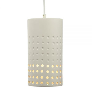 Fossetta Ceramic Cylinder Pendant with light on Fossetta Ceramic Cylinder Pendant with light on