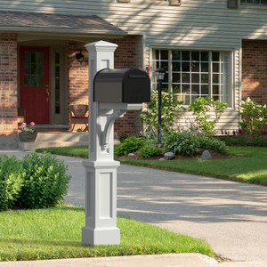 Presidential Mail Post in white outside a home Presidential Mail Post in white outside a home