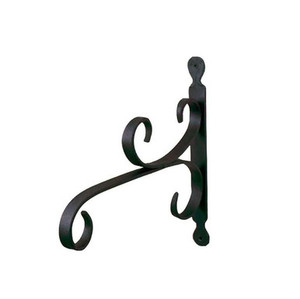 Barrington hanging bracket, with metal scroll work, powder coated for rust resistance Barrington hanging bracket, with metal scroll work, powder coated for rust resistance