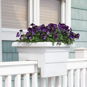 White Countryside Railing Planter