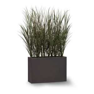 Several green Outdoor Rated Fountain Grass in fiberglass planter Several green Outdoor Rated Fountain Grass in fiberglass planter