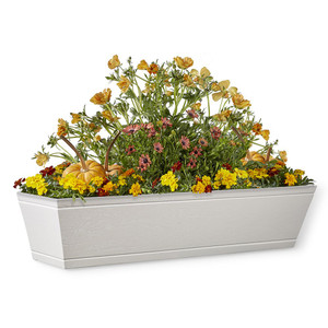 Modern Farmhouse Window Box in white with fall foliage Modern Farmhouse Window Box in white with fall foliage