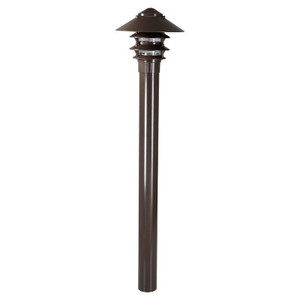 Three Tier with Large Hat Line Voltage Bollard in bronze Three Tier with Large Hat Line Voltage Bollard in bronze